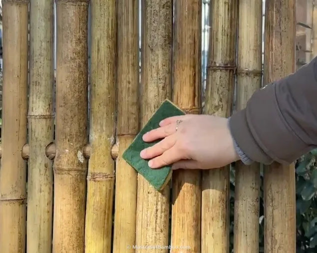 vergrijsde bamboe schoonmaken